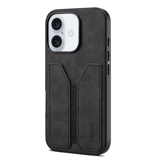 Denior D07 DV Elastic Card Slot PU Back Cover Phone Case, For iPhone 16