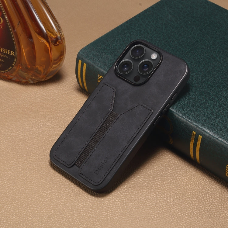 Denior D07 DV Elastic Card Slot PU Back Cover Phone Case, For iPhone 16