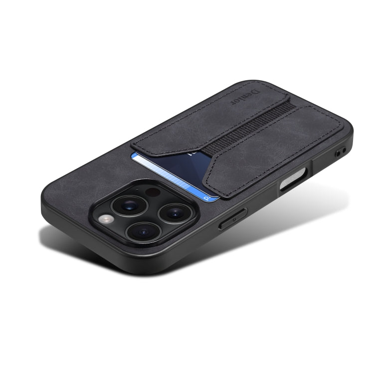 Denior D07 DV Elastic Card Slot PU Back Cover Phone Case, For iPhone 16