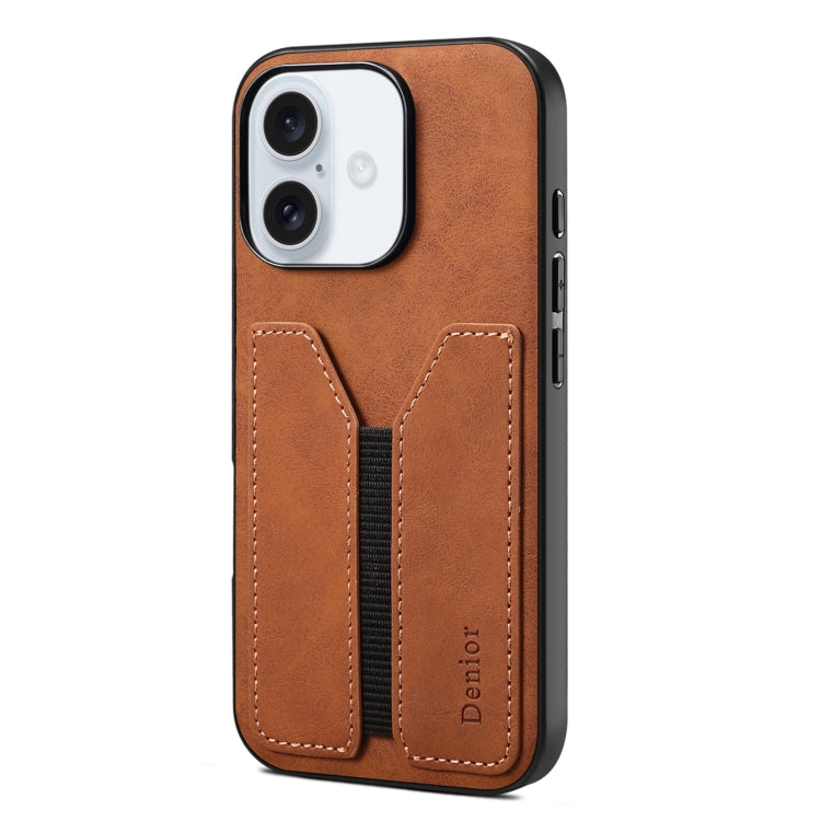 Denior D07 DV Elastic Card Slot PU Back Cover Phone Case, For iPhone 16