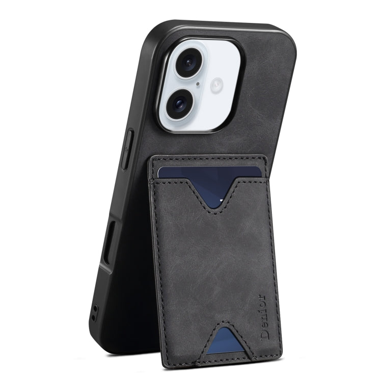 Denior D06 PU Back Cover Card Slot Holder Phone Case, For iPhone 16