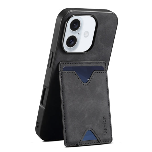 Denior D06 PU Back Cover Card Slot Holder Phone Case, For iPhone 16