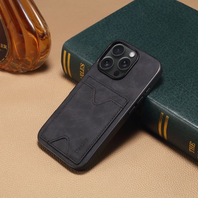 Denior D06 PU Back Cover Card Slot Holder Phone Case, For iPhone 16
