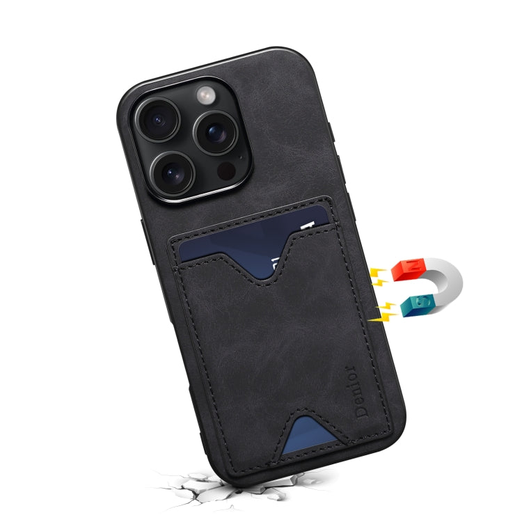 Denior D06 PU Back Cover Card Slot Holder Phone Case, For iPhone 16