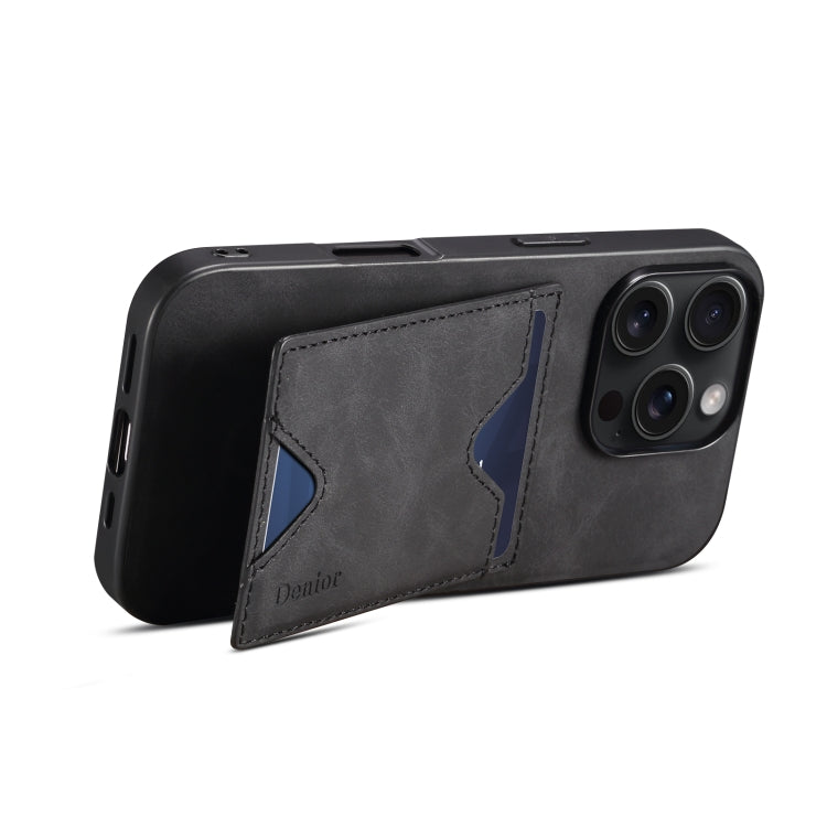 Denior D06 PU Back Cover Card Slot Holder Phone Case, For iPhone 16