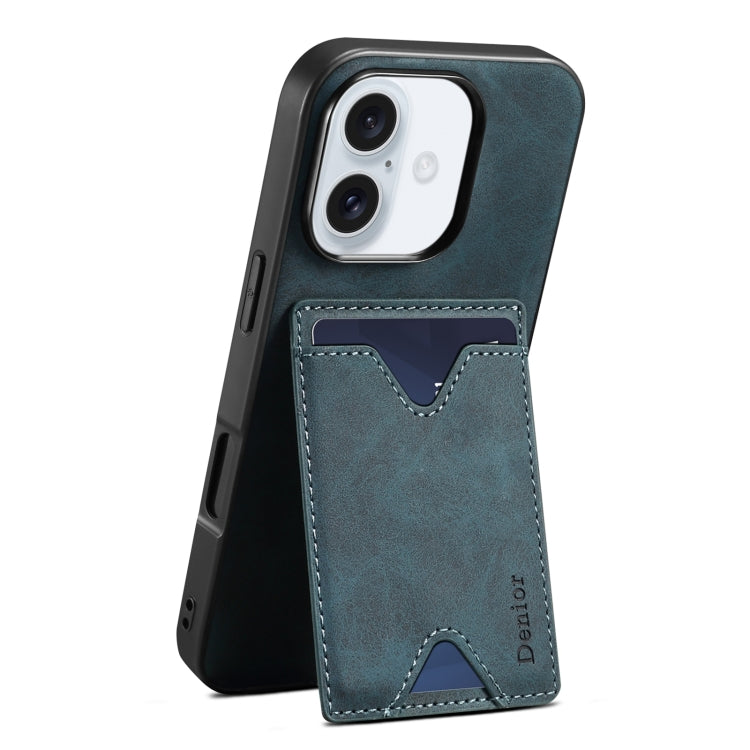 Denior D06 PU Back Cover Card Slot Holder Phone Case, For iPhone 16