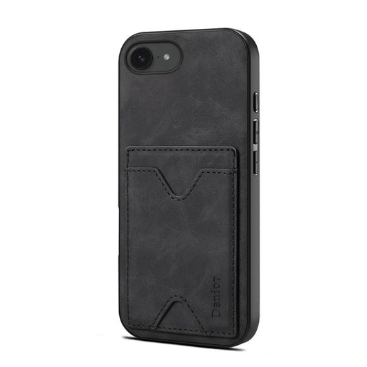 Denior D06 PU Back Cover Card Slot Holder Phone Case, For iPhone 17 Pro Max, For iPhone 17 Pro, For iPhone 17, For iPhone Air, For iPhone 16e, For iPhone 16 Pro Max, For iPhone 16 Pro, For iPhone 16 Plus