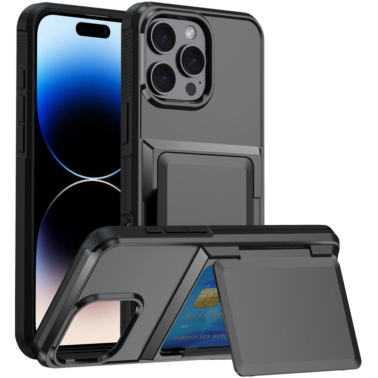Card Slot Holder Phone Case, For iPhone 14 Plus, For iPhone 14, For iPhone 14 Pro, For iPhone 14 Pro Max
