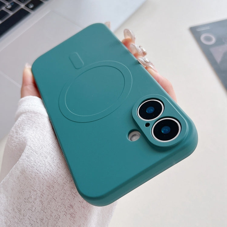 Solid Color Liquid Silicone MagSafe Magnetic Phone Case, For iPhone 16 Plus