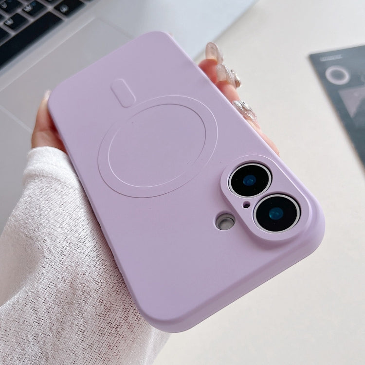 Solid Color Liquid Silicone MagSafe Magnetic Phone Case, For iPhone 16 Plus