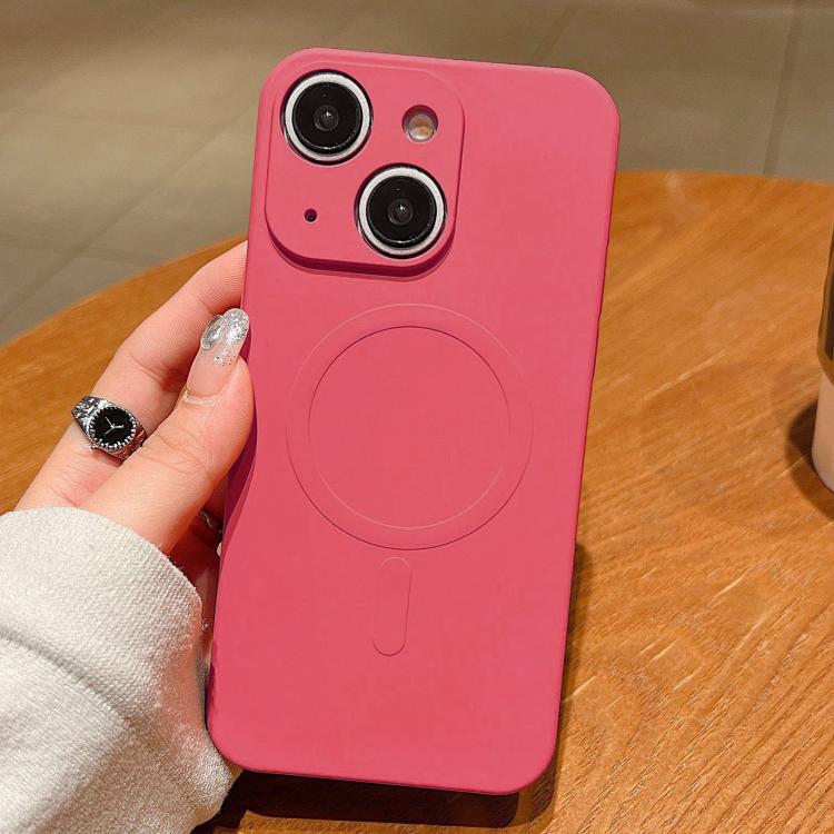 Solid Color Liquid Silicone MagSafe Magnetic Phone Case, For iPhone 15