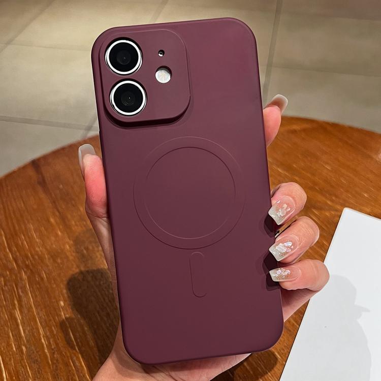 Solid Color Liquid Silicone MagSafe Magnetic Phone Case, For iPhone 11
