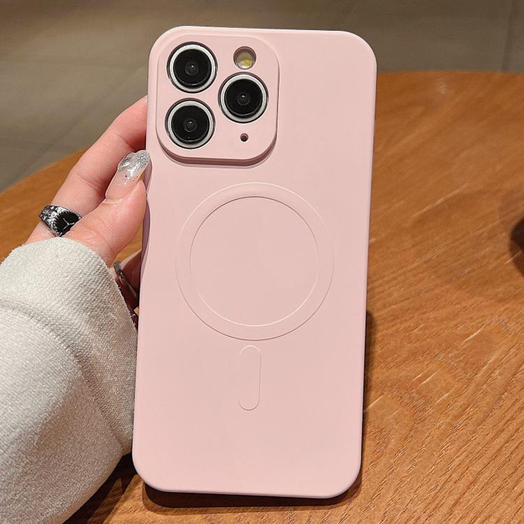 Solid Color Liquid Silicone MagSafe Magnetic Phone Case, For iPhone 11 Pro