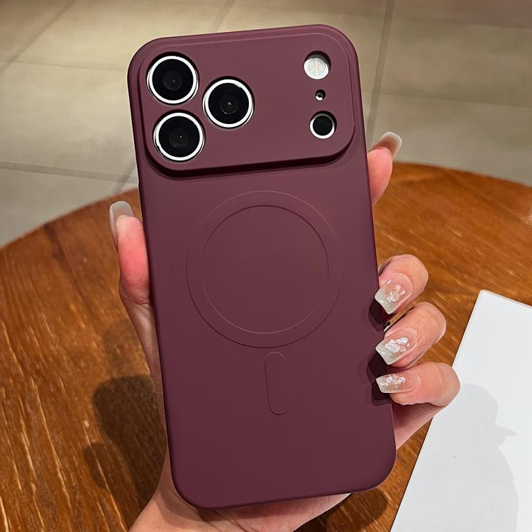 Solid Color Liquid Silicone MagSafe Magnetic Phone Case, For iPhone 17