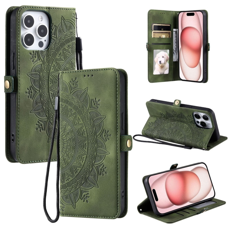 Skin Feel Totem Embossed Leather Phone Case, For iPhone 16, For iPhone 15 Pro Max, For iPhone 15 Pro, For iPhone 15 Plus