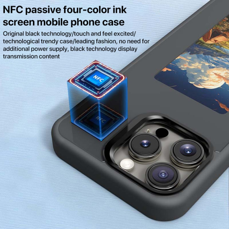 Four-Color E-ink Screen NFC DIY Phone Case, For iPhone 16 Pro, For iPhone 16 Plus, For iPhone 16, For iPhone 15 Pro Max, For iPhone 15 Pro, For iPhone 15, For iPhone 14 / 13, For iPhone 14 Pro, For iPhone 14 Pro Max, For iPhone 13 Pro Max