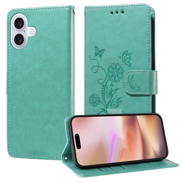 Embossed Butterfly Flowers Leather Phone Case, For iPhone 16, For iPhone 15 Pro Max, For iPhone 15 Pro, For iPhone 15 Plus