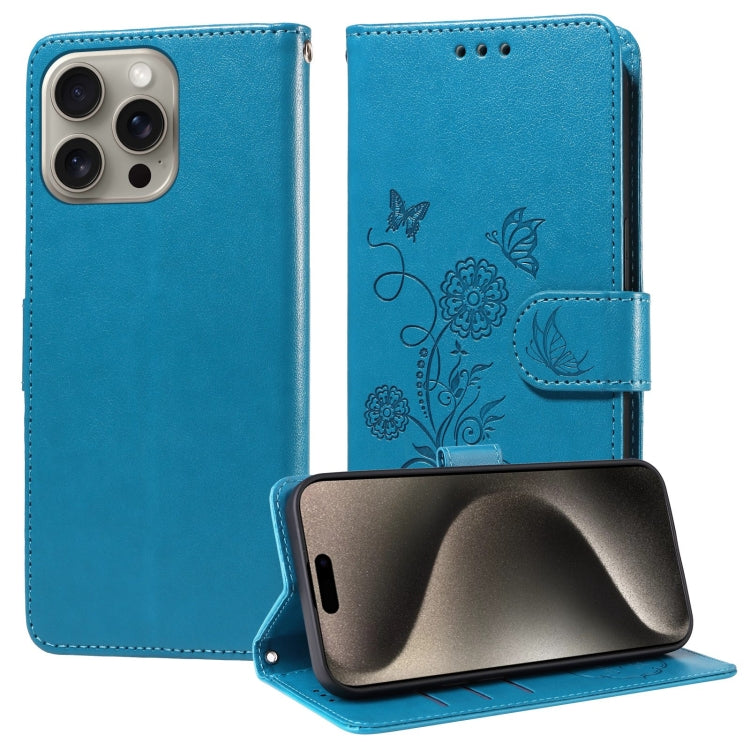 Embossed Butterfly Flowers Leather Phone Case, For iPhone 16, For iPhone 15 Pro Max, For iPhone 15 Pro, For iPhone 15 Plus