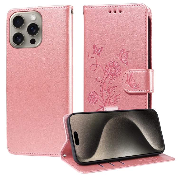 Embossed Butterfly Flowers Leather Phone Case, For iPhone 16, For iPhone 15 Pro Max, For iPhone 15 Pro, For iPhone 15 Plus