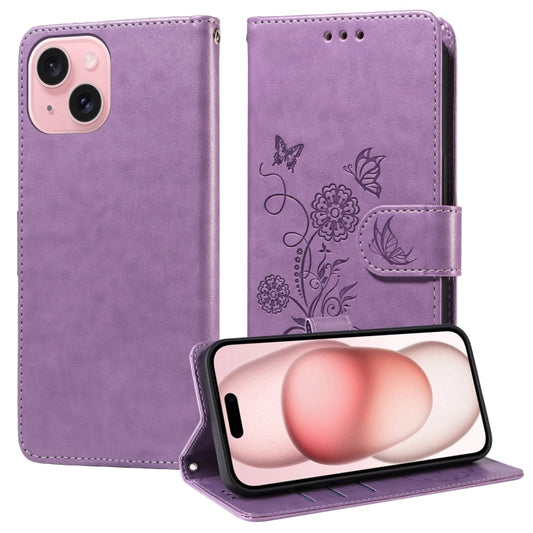 Embossed Butterfly Flowers Leather Phone Case, For iPhone 15, For iPhone 14 Plus, For iPhone 14, For iPhone 14 Pro