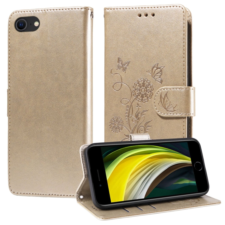 Embossed Butterfly Flowers Leather Phone Case, For iPhone 14 Pro Max, For iPhone 7 / 8 / SE 2022, For iPhone 13 Pro Max, For iPhone 13 Pro