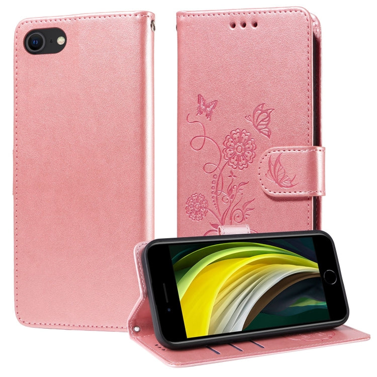 Embossed Butterfly Flowers Leather Phone Case, For iPhone 14 Pro Max, For iPhone 7 / 8 / SE 2022, For iPhone 13 Pro Max, For iPhone 13 Pro
