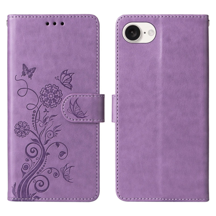 Embossed Butterfly Flowers Leather Phone Case, For iPhone 13, For iPhone 13 mini, For iPhone 12 / 12 Pro, For iPhone 12 Pro Max