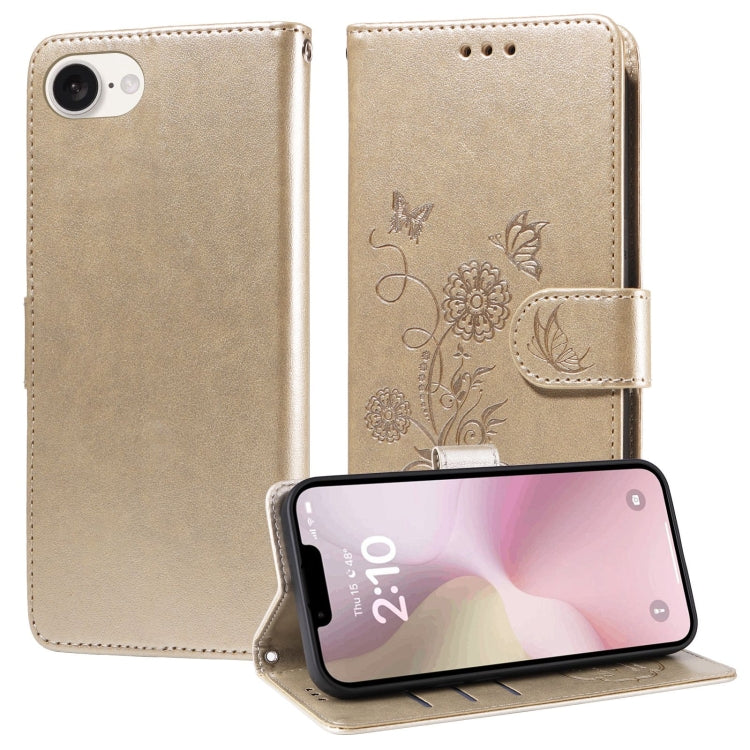 Embossed Butterfly Flowers Leather Phone Case, For iPhone 13, For iPhone 13 mini, For iPhone 12 / 12 Pro, For iPhone 12 Pro Max