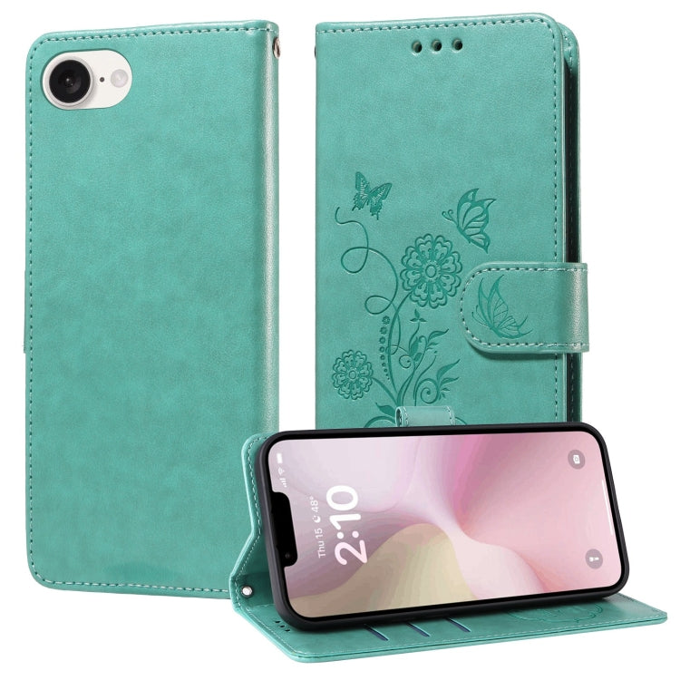 Embossed Butterfly Flowers Leather Phone Case, For iPhone 13, For iPhone 13 mini, For iPhone 12 / 12 Pro, For iPhone 12 Pro Max