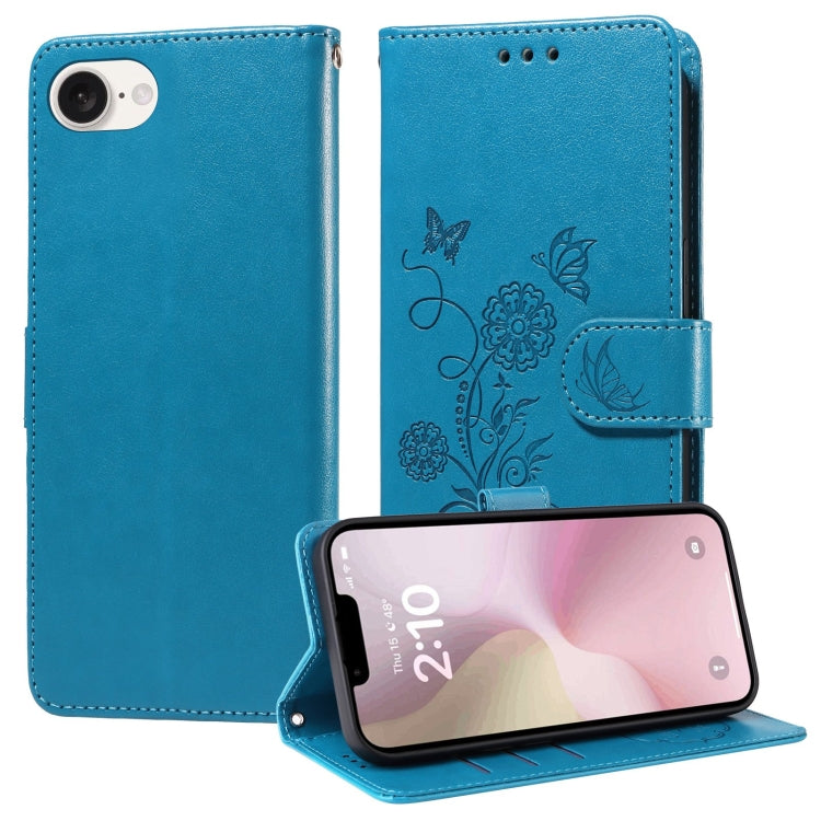 Embossed Butterfly Flowers Leather Phone Case, For iPhone 13, For iPhone 13 mini, For iPhone 12 / 12 Pro, For iPhone 12 Pro Max