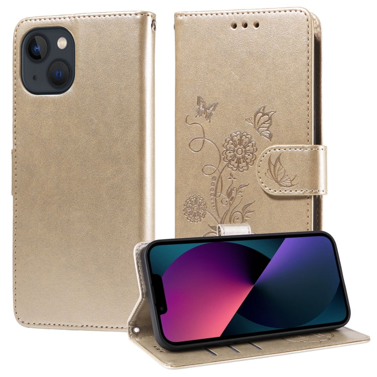 Embossed Butterfly Flowers Leather Phone Case, For iPhone 13, For iPhone 13 mini, For iPhone 12 / 12 Pro, For iPhone 12 Pro Max