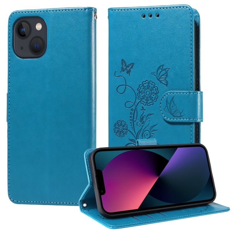 Embossed Butterfly Flowers Leather Phone Case, For iPhone 13, For iPhone 13 mini, For iPhone 12 / 12 Pro, For iPhone 12 Pro Max