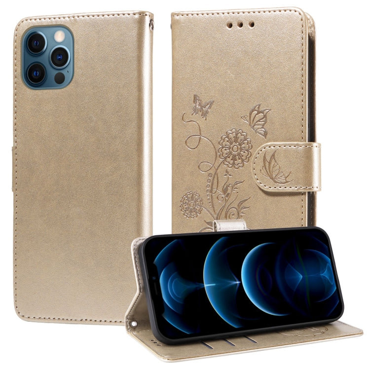 Embossed Butterfly Flowers Leather Phone Case, For iPhone 13, For iPhone 13 mini, For iPhone 12 / 12 Pro, For iPhone 12 Pro Max