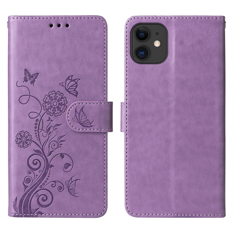 Embossed Butterfly Flowers Leather Phone Case, For iPhone 12 mini, For iPhone 11 Pro Max, For iPhone 11, For iPhone 11 Pro