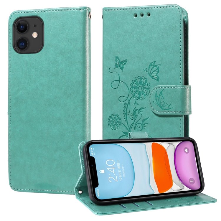 Embossed Butterfly Flowers Leather Phone Case, For iPhone 12 mini, For iPhone 11 Pro Max, For iPhone 11, For iPhone 11 Pro