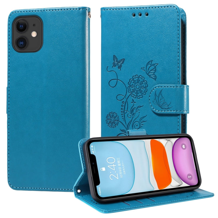 Embossed Butterfly Flowers Leather Phone Case, For iPhone 12 mini, For iPhone 11 Pro Max, For iPhone 11, For iPhone 11 Pro