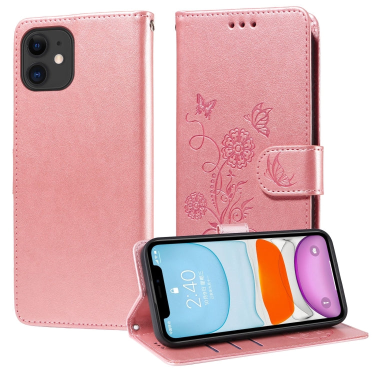Embossed Butterfly Flowers Leather Phone Case, For iPhone 12 mini, For iPhone 11 Pro Max, For iPhone 11, For iPhone 11 Pro