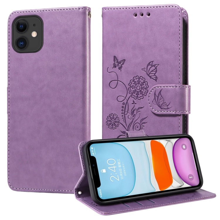 Embossed Butterfly Flowers Leather Phone Case, For iPhone 12 mini, For iPhone 11 Pro Max, For iPhone 11, For iPhone 11 Pro