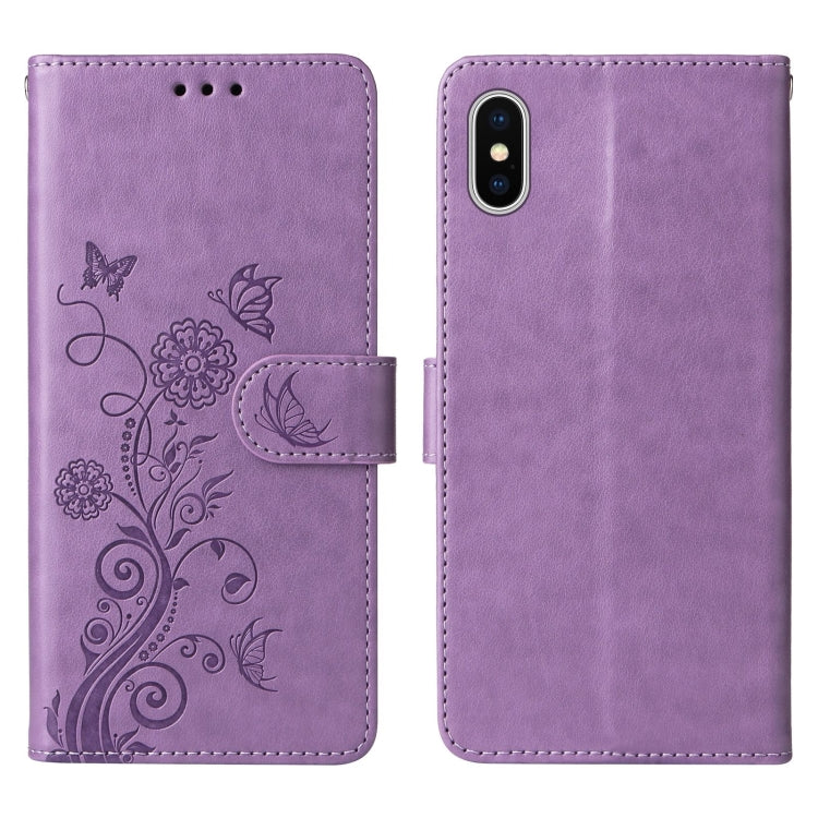 Embossed Butterfly Flowers Leather Phone Case, For iPhone X / XS, For iPhone XR, For iPhone XS Max