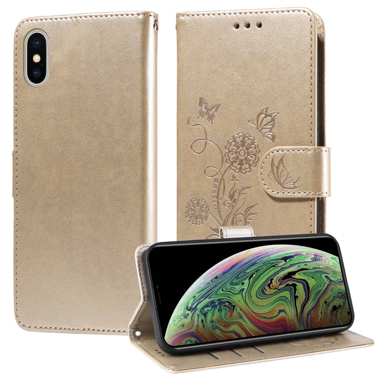 Embossed Butterfly Flowers Leather Phone Case, For iPhone X / XS, For iPhone XR, For iPhone XS Max