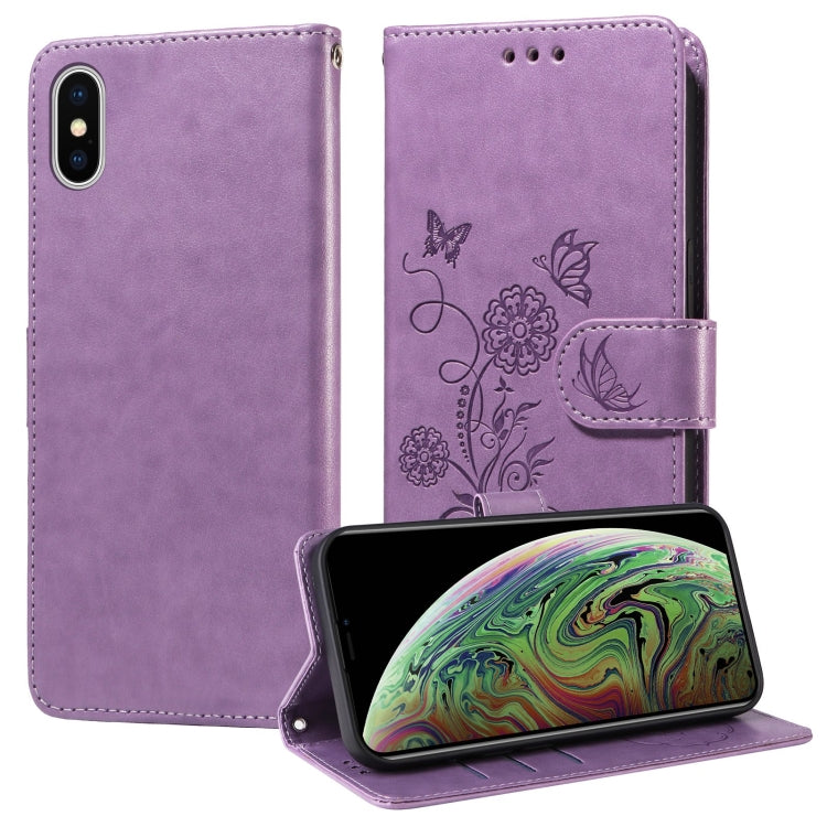 Embossed Butterfly Flowers Leather Phone Case, For iPhone X / XS, For iPhone XR, For iPhone XS Max
