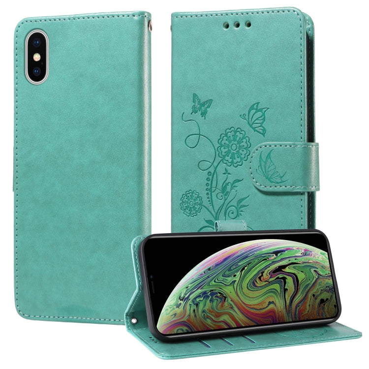 Embossed Butterfly Flowers Leather Phone Case, For iPhone X / XS, For iPhone XR, For iPhone XS Max