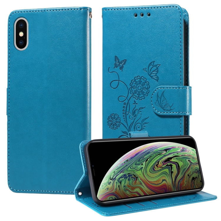 Embossed Butterfly Flowers Leather Phone Case, For iPhone X / XS, For iPhone XR, For iPhone XS Max