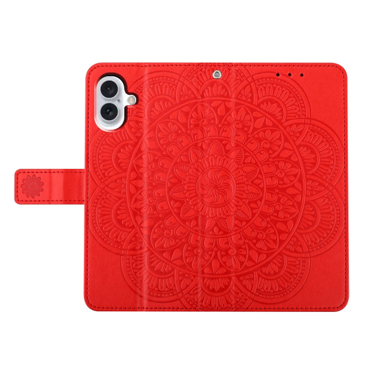 Flower Embossed Leather Phone Case, For iPhone 16