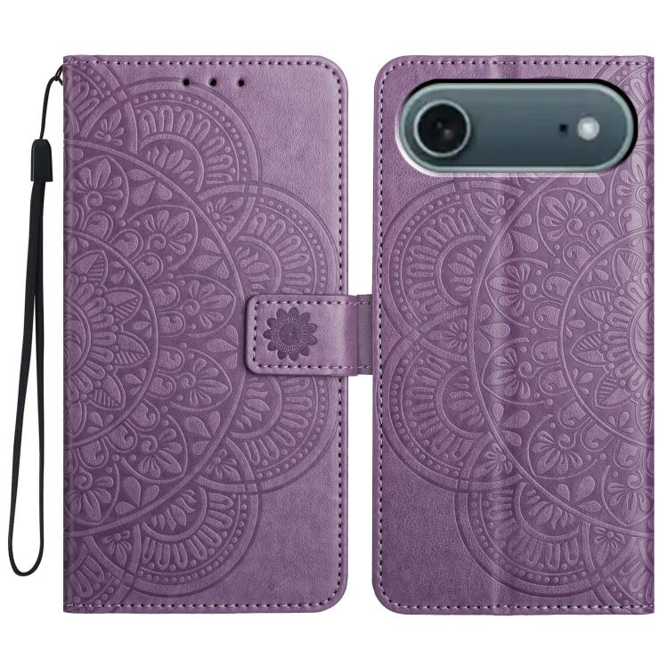 Flower Embossed Leather Phone Case, For iPhone 16e, For iPhone 16 Pro Max, For iPhone 16 Pro, For iPhone 16 Plus