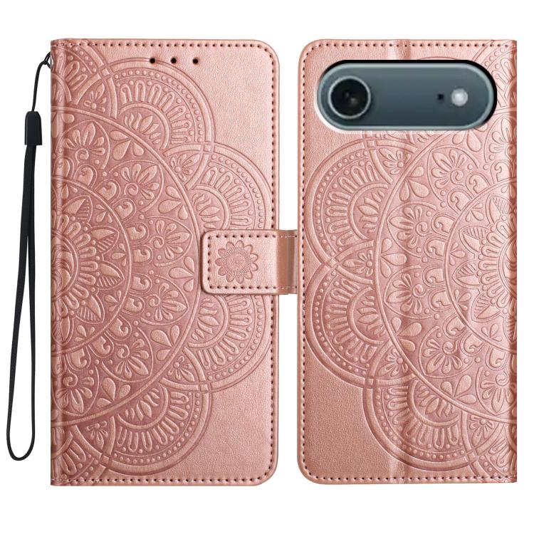 Flower Embossed Leather Phone Case, For iPhone 16e, For iPhone 16 Pro Max, For iPhone 16 Pro, For iPhone 16 Plus