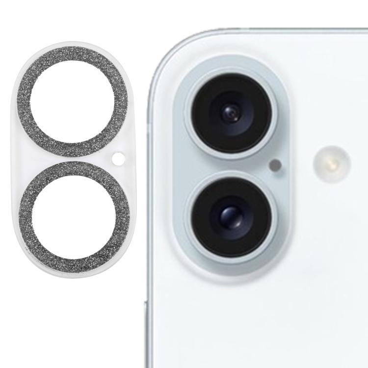 Glitter Ring Tempered Glass Camera Lens Film, For iPhone 16 Pro / 16 Pro Max, For iPhone 16 / 16 Plus