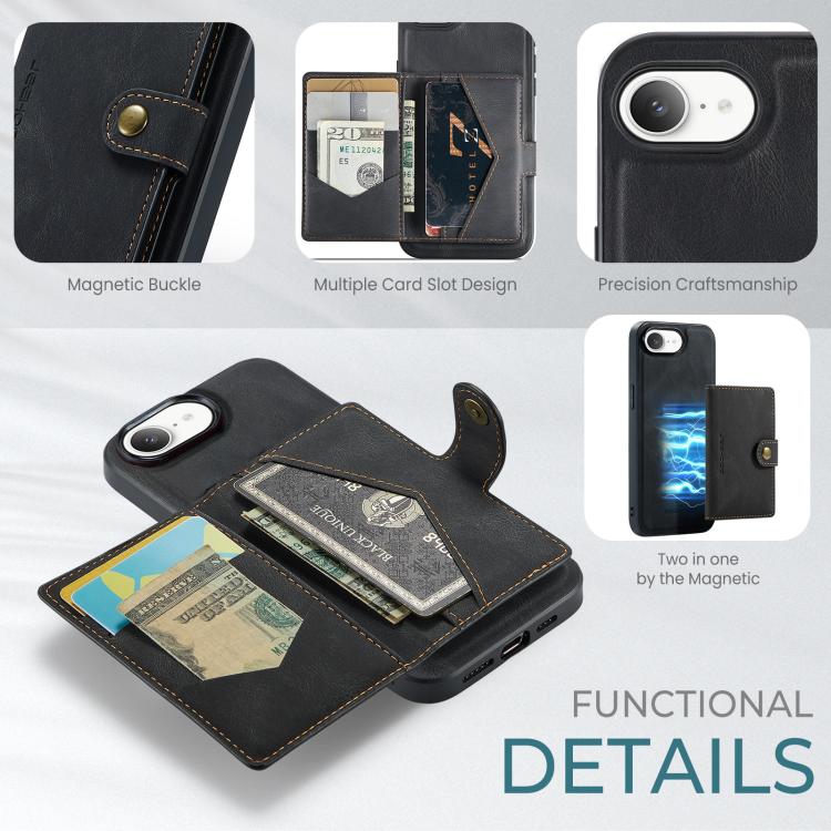 JEEHOOD J01 Retro Magnetic Detachable Wallet Phone Case