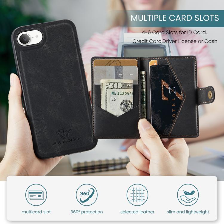 JEEHOOD J01 Retro Magnetic Detachable Wallet Phone Case