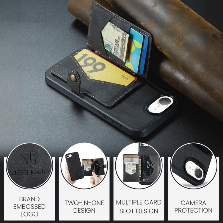 JEEHOOD J01 Retro Magnetic Detachable Wallet Phone Case